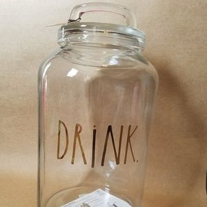 Rae Dunn DRINK dispenser glass 2 gal